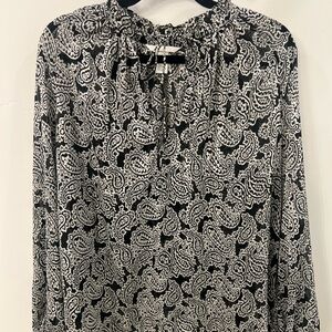 H&M Black and White Paisley Women's Top